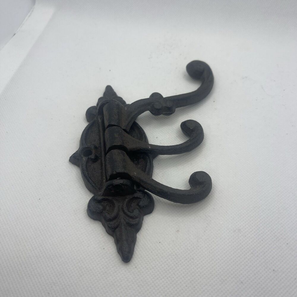 Antique Vintage Style Cast Iron Wall Hook Swivel Folding Coat Hanger Hardware